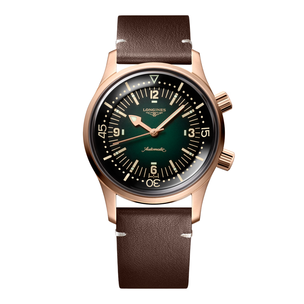 Longines "Legend Diver" Watch - Bronze/Titanium with Green Dial, 42mm - Carter's Collective Fine Jewelry