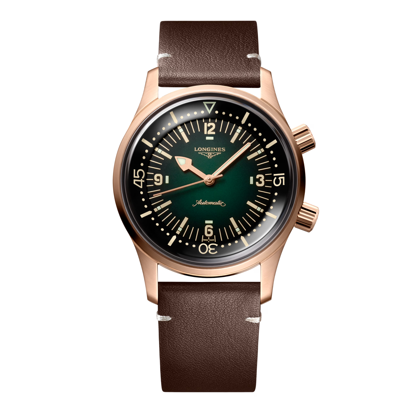 Longines "Legend Diver" Watch - Bronze/Titanium with Green Dial, 42mm - Carter's Collective Fine Jewelry