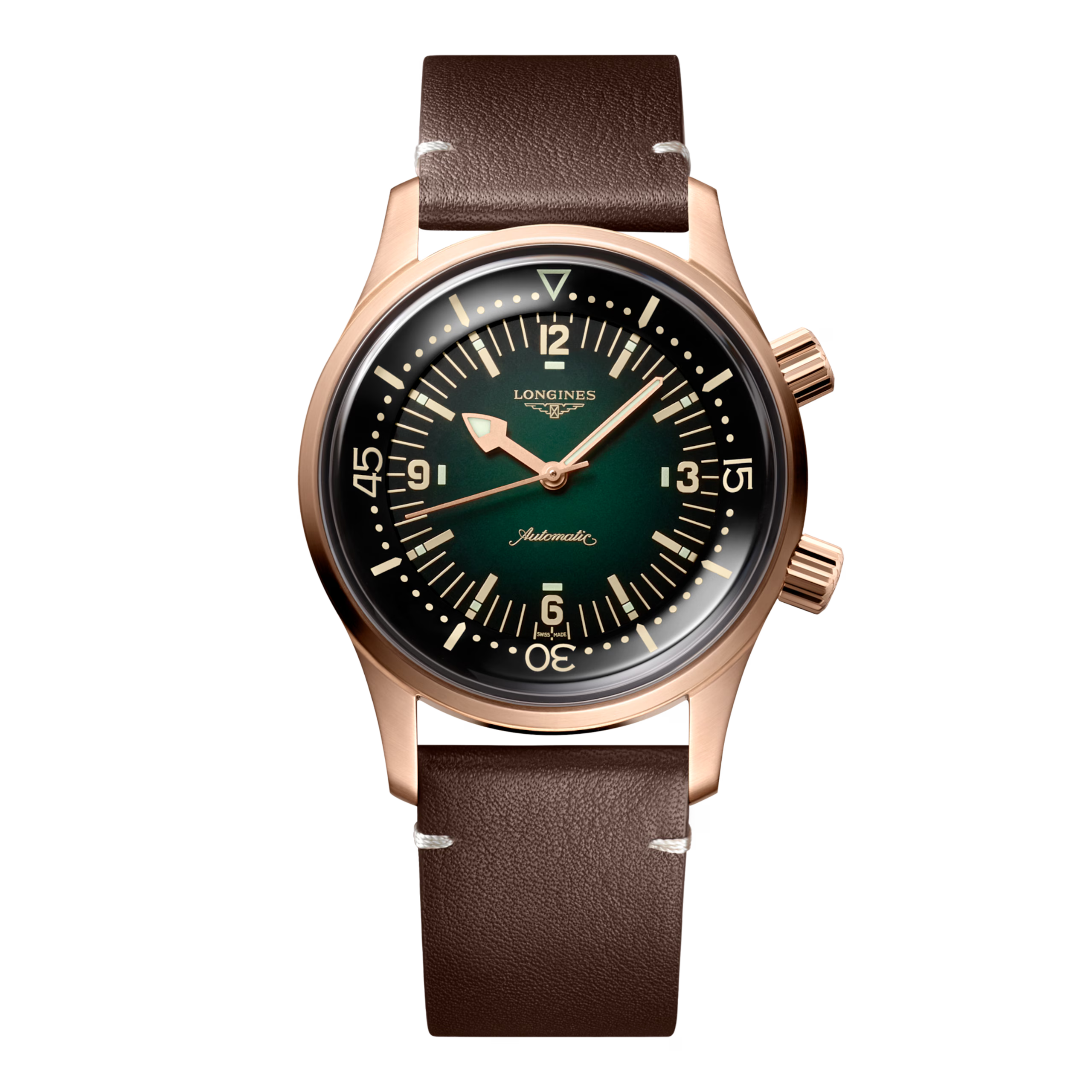 Longines "Legend Diver" Watch - Bronze/Titanium with Green Dial, 42mm - Carter's Collective Fine Jewelry