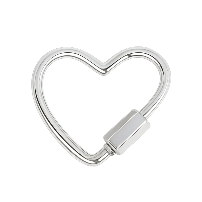 Sterling Silver Heart Shaped Carabiner Charm Holder - Carter's Collective Fine Jewelry