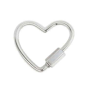 Sterling Silver Heart Shaped Carabiner Charm Holder - Carter's Collective Fine Jewelry