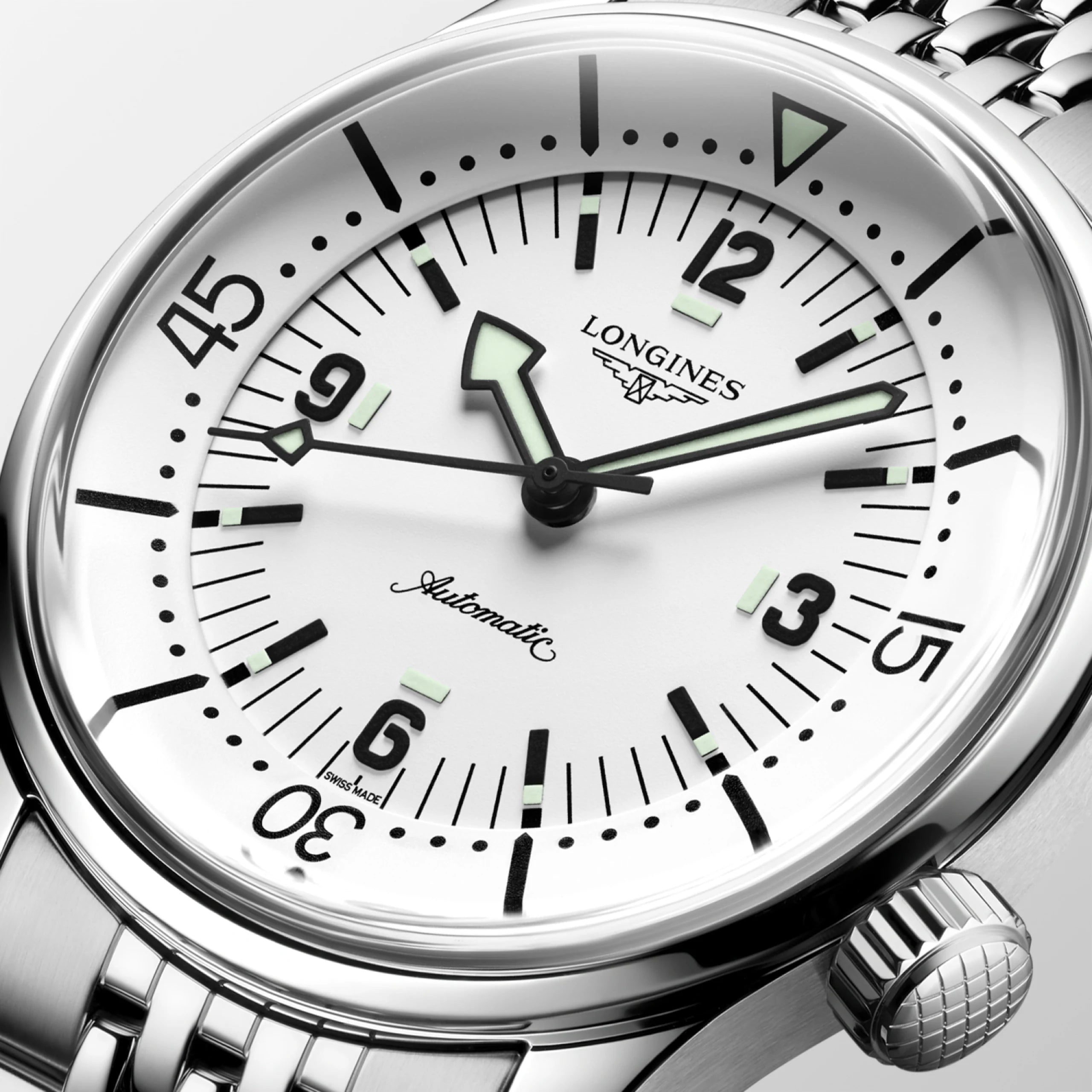 Longines "Legend Diver" Diver's Watch with White Matte Dial, 39mm - Carter's Collective Fine Jewelry
