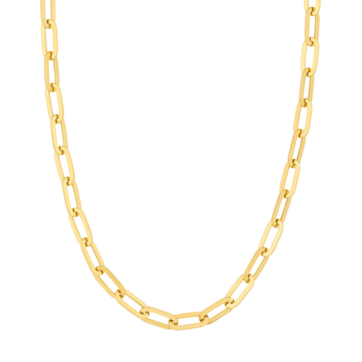 Large Polished Oval Light Link Necklace, 18 Inches