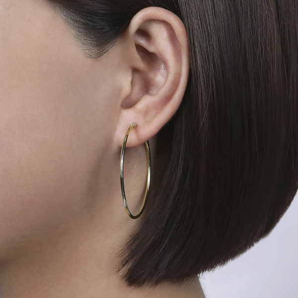 Medium Solid Gold Screwback Hoop Earrings
