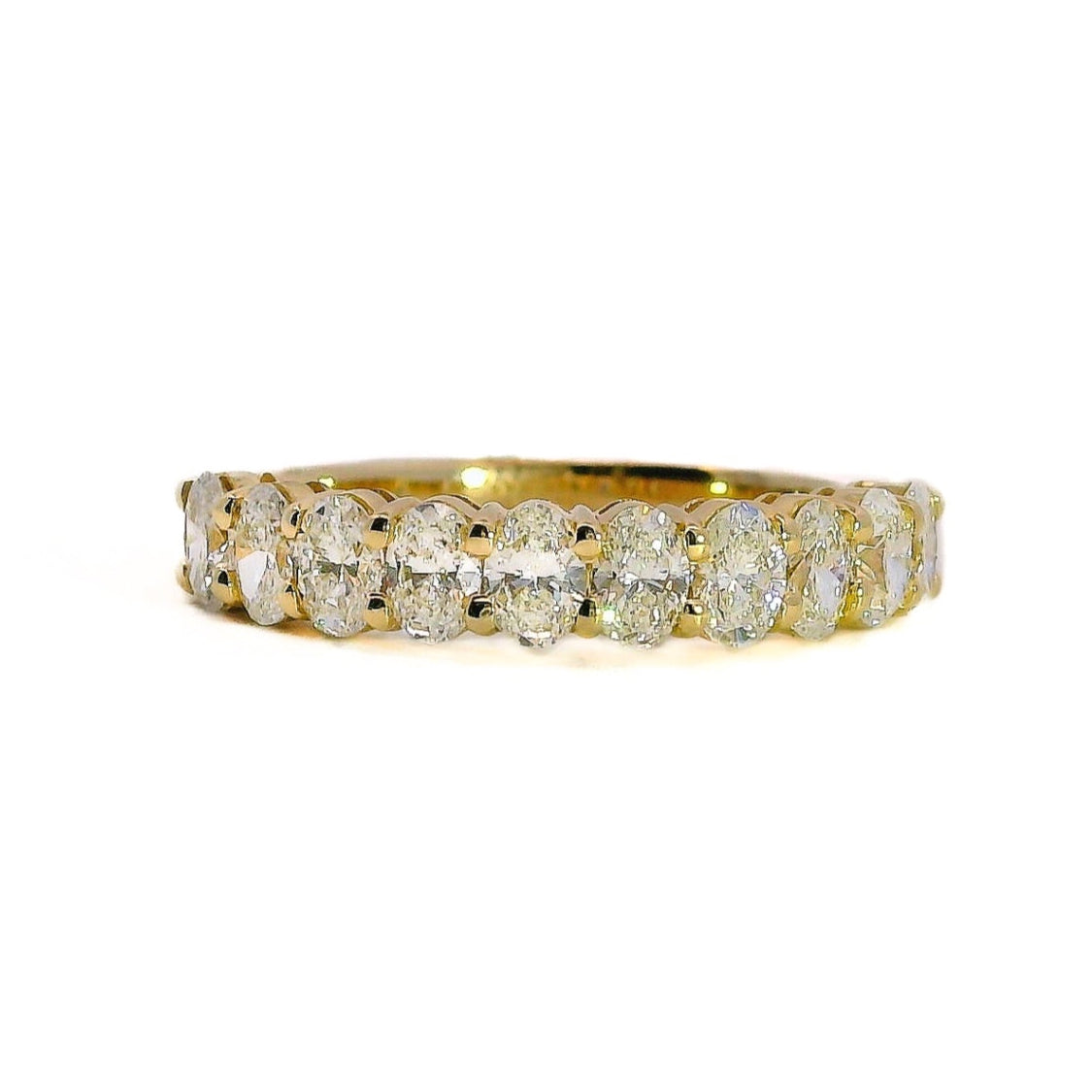 Yellow Gold Oval Diamond Half Eternity Band, 1.04 CTTW - Carter's Collective Fine Jewelry