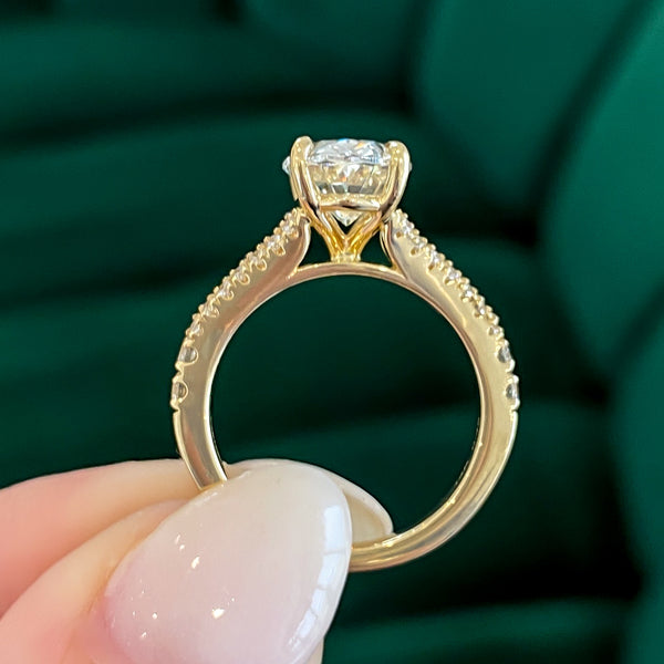 Oval Lab Grown Diamond Split Band Engagement Ring
