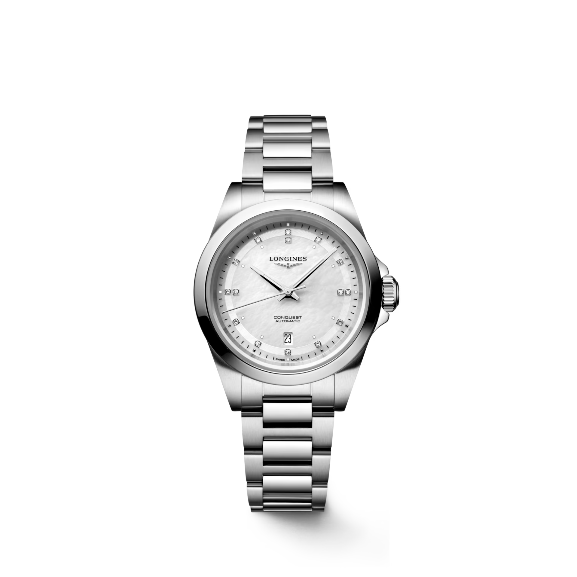 Longines "Conquest" Watch with Mother of Pearl Dial, 30mm - Carter's Collective Fine Jewelry