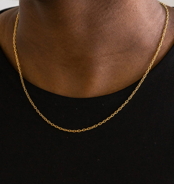 "Athena" Textured Cable Chain Necklace, 18"