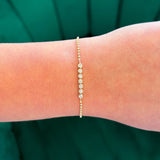 Diamond Bezel Ball Chain Bracelet