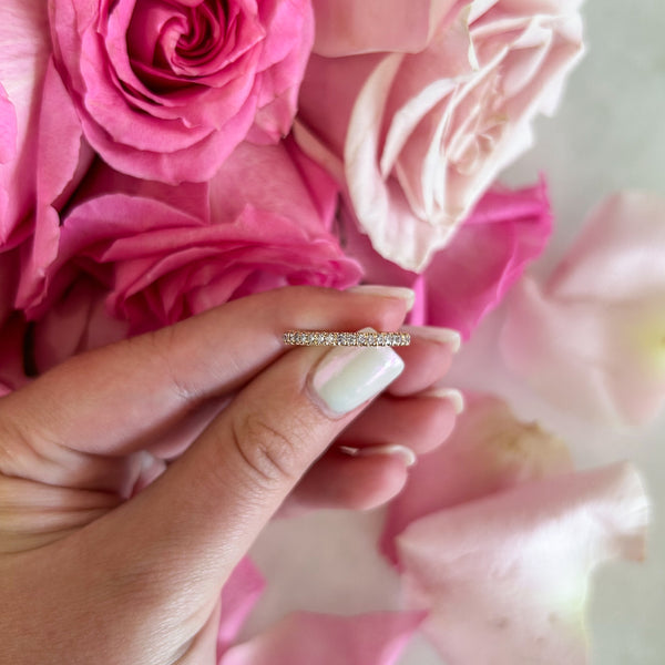 Natural Pink Diamond Pave Set Eternity Band