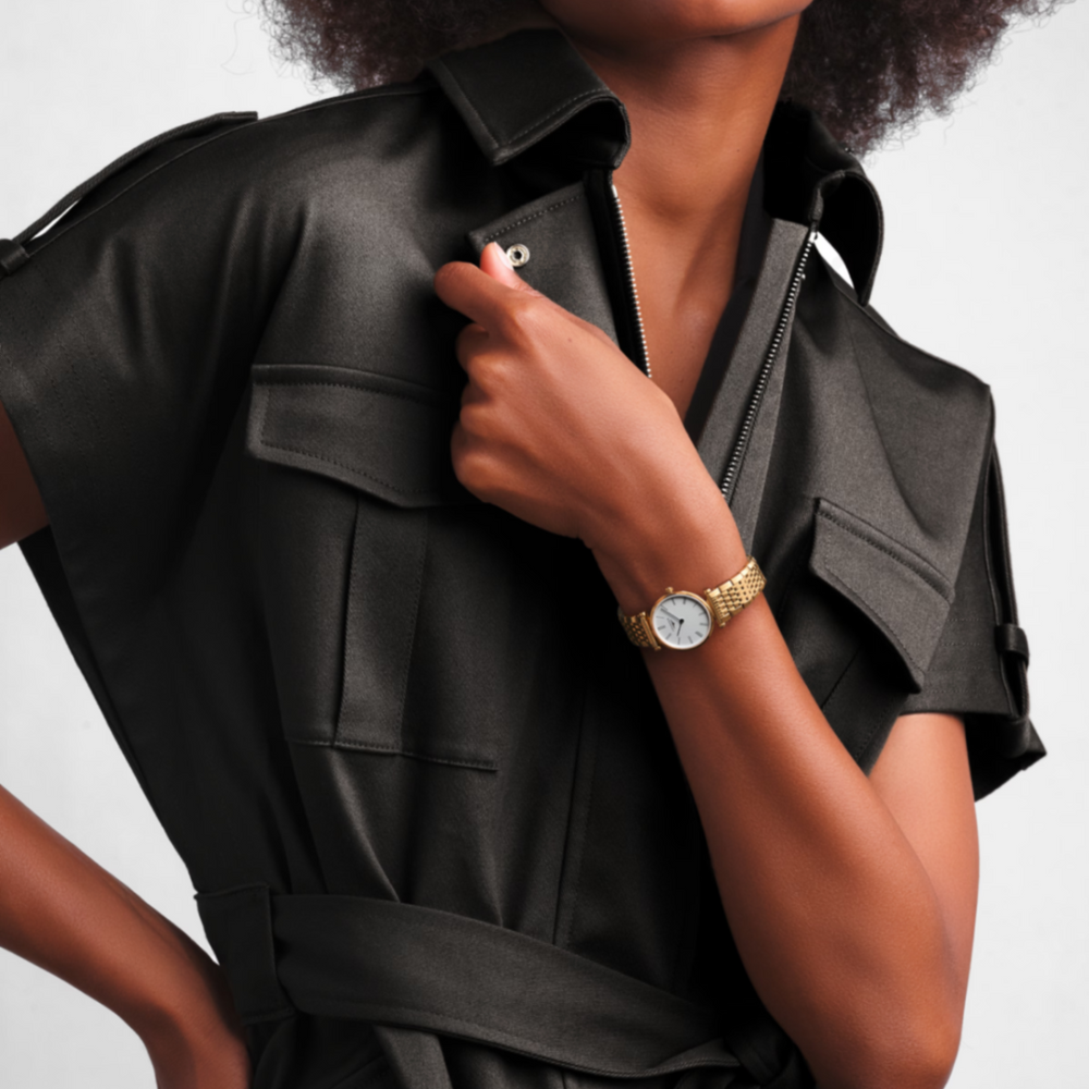 Longines "La Grande Classique de Longines" Watch with Yellow PVD Coating & White Bezel, 24mm - Carter's Collective Fine Jewelry