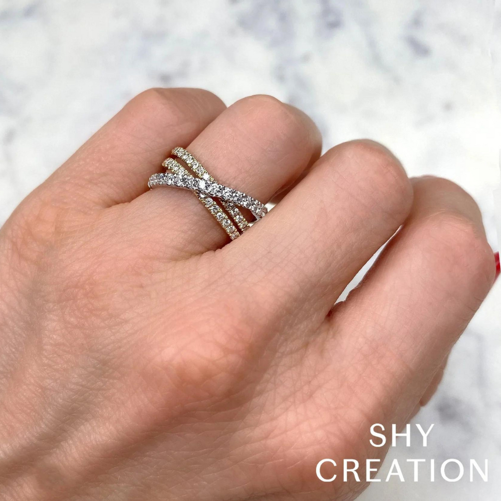 Diamond Crossover Ring