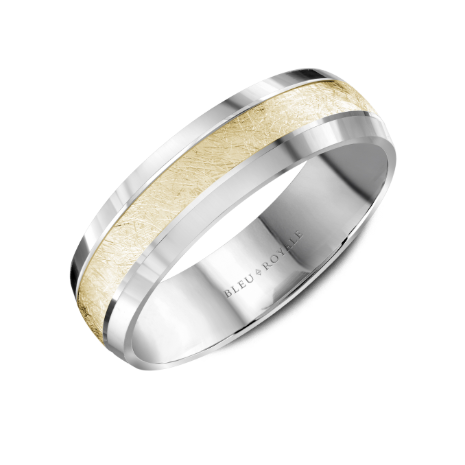 Men’s Wedding Band with Diamond Brush Center - Carter's Collective Fine Jewelry