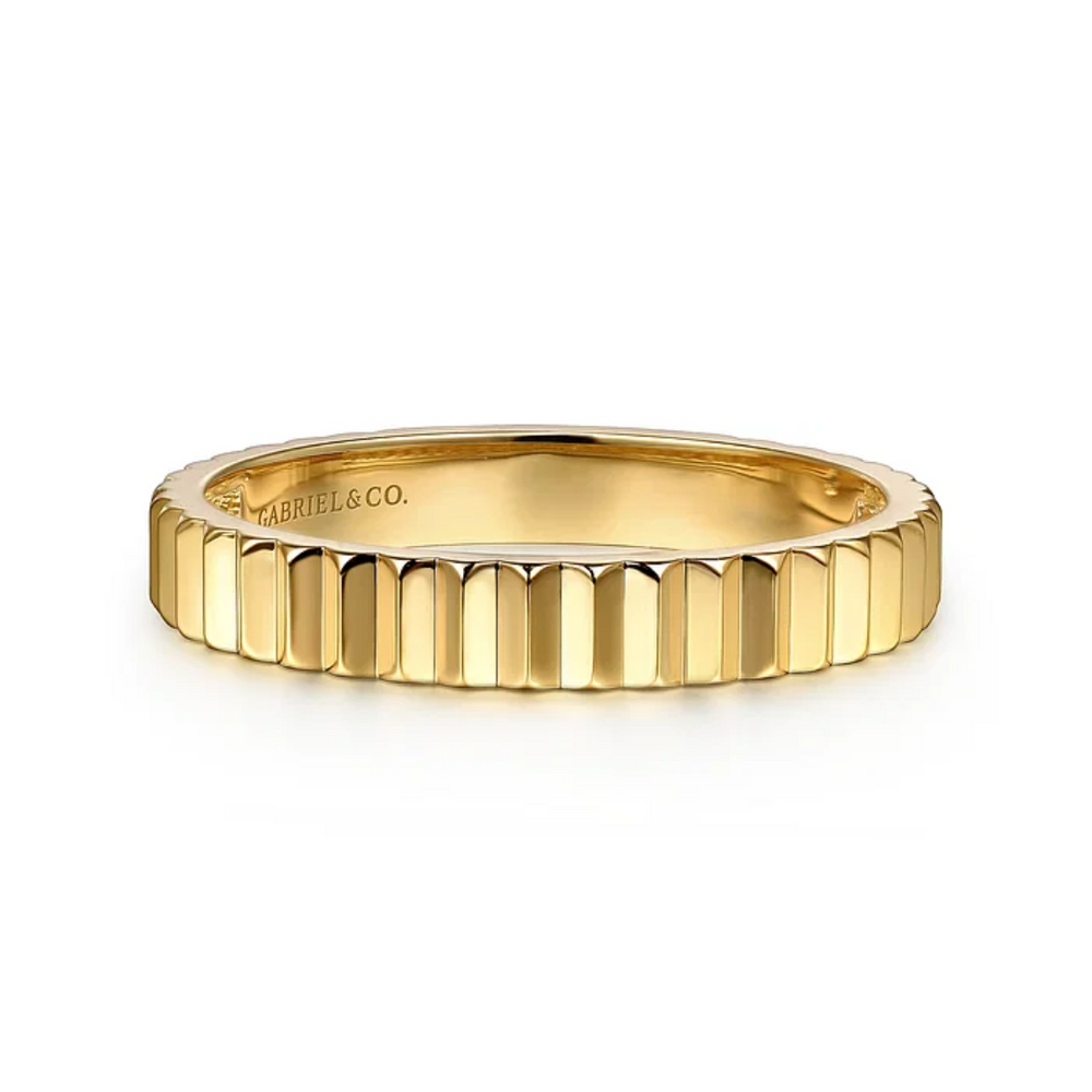 Fluted Stackable Ring Wedding Band