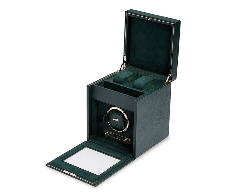 British Racing Green Single Watch Winder with Storage