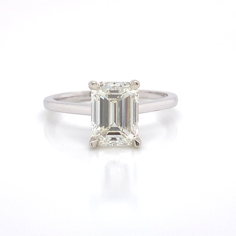 Dahlia Emerald Cut Natural Diamond Engagement Ring