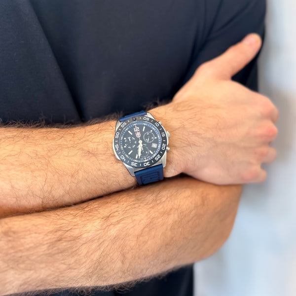 Pacific Diver Chronograph Black Dial and Blue Band Luminox Watch