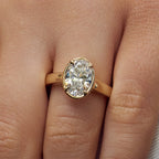 Sage Lab Grown Oval Cut Diamond Faux Bezel Engagement Ring, 2.10 CTTW - Carter's Collective Fine Jewelry