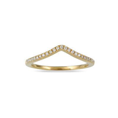 V Shaped Contour Diamond Band