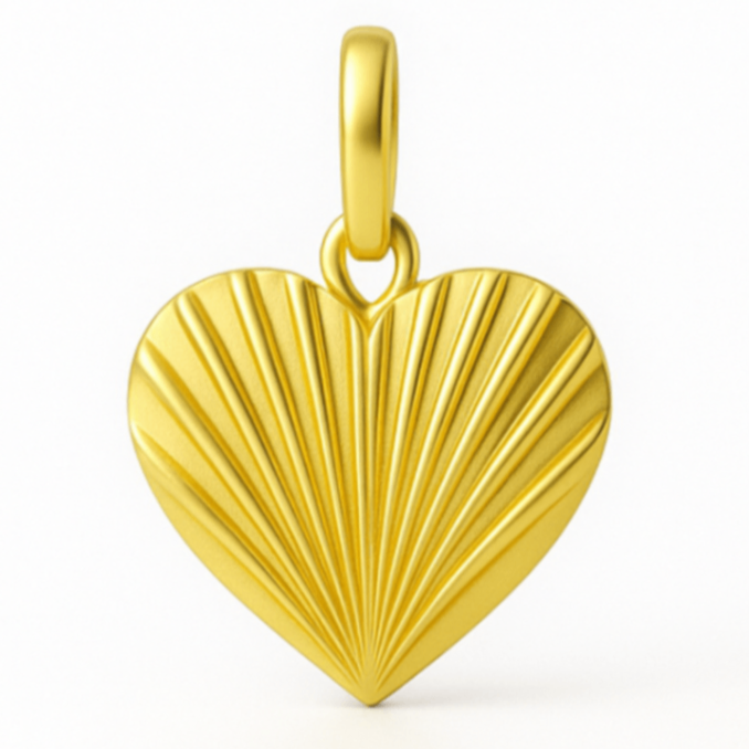 Petite Fluted Heart Charm - Carter's Collective Fine Jewelry