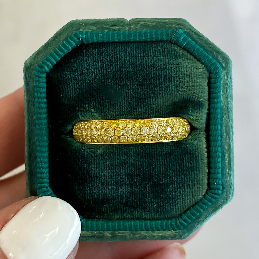 
                  
                    Triple Row Yellow Diamond Eternity Band
                  
                