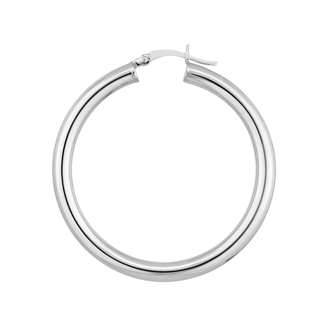Large Sterling Silver Plain Round Puff Hoop Earrings - Carter's Collective Fine Jewelry