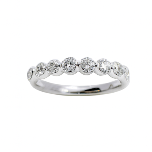 White Gold Shared Prong Diamond Wedding Band, 0.86 CTTW - Carter's Collective Fine Jewelry