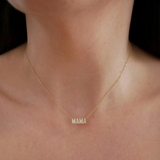 Diamond Block Font MAMA Necklace