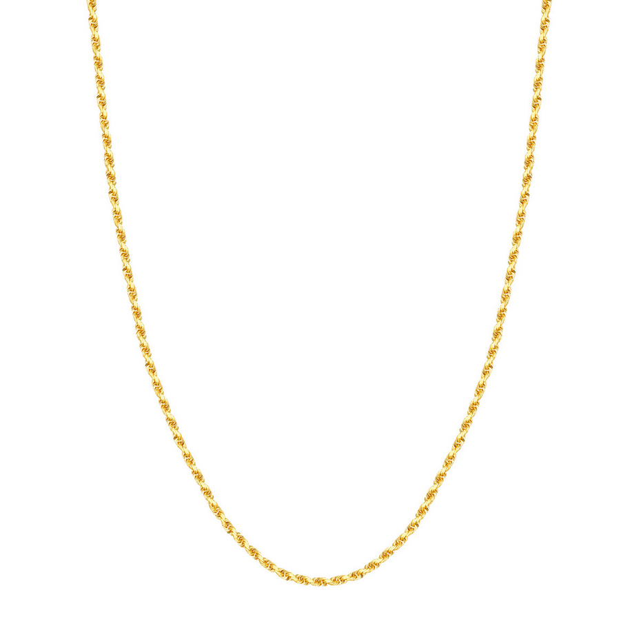 Men's 10 Karat Yellow Gold 3mm Rope Chain, 24" - Carter's Collective Fine Jewelry