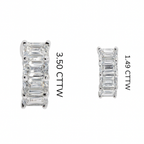 Diana Antique Cushion-Cut Natural Diamond Huggie Hoop Essential Earrings, 3.50 CTTW - Carter's Collective Fine Jewelry