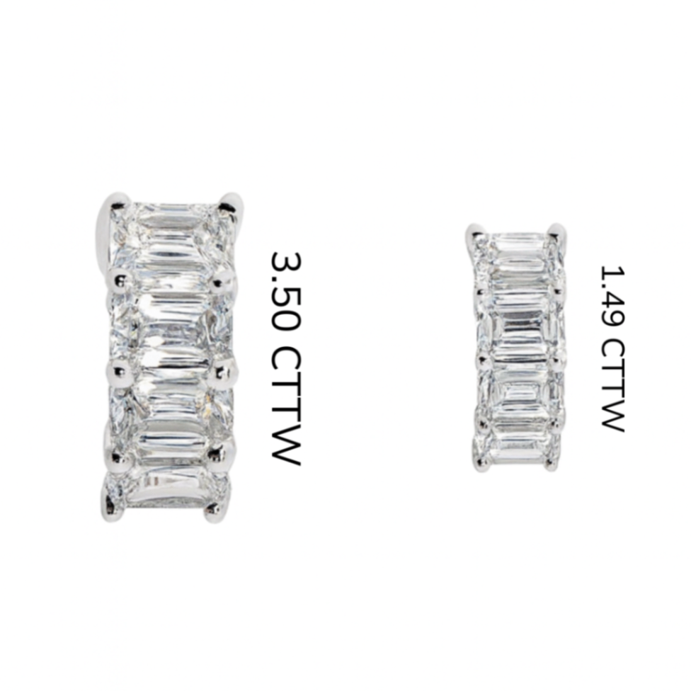 Diana Antique Cushion-Cut Natural Diamond Huggie Hoop Essential Earrings, 3.50 CTTW - Carter's Collective Fine Jewelry