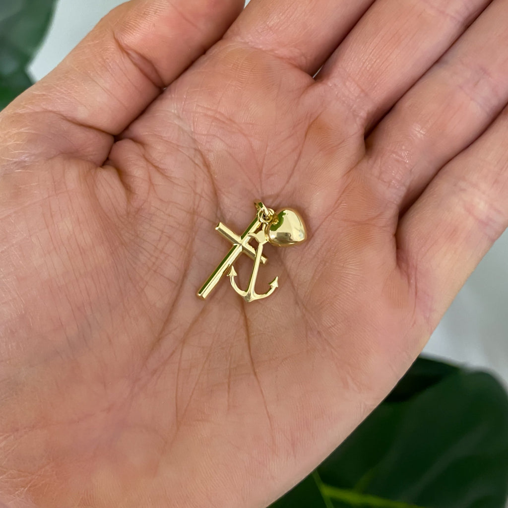 Heart, Cross, and Anchor Trio Charm - Carter's Collective Fine Jewelry