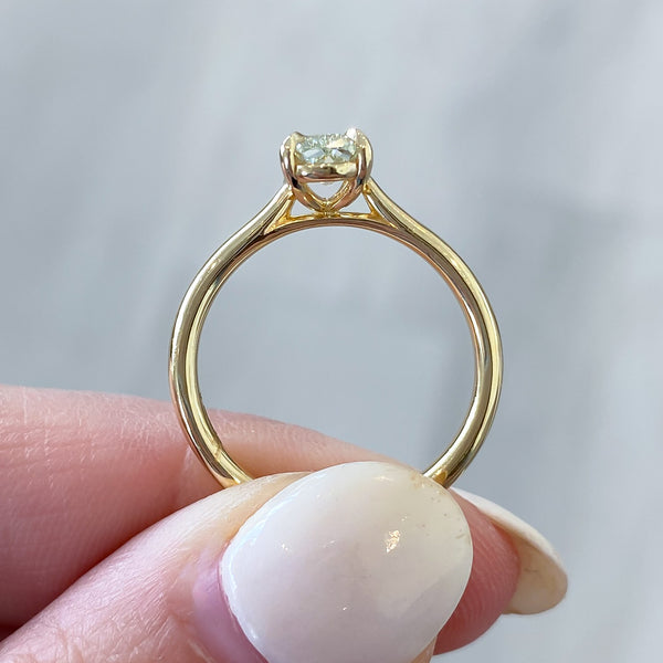 Poppy Elongated Oval Natural Engagement Ring