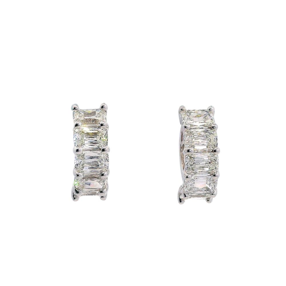Diana Antique Cushion-Cut Natural Diamond Huggie Hoop Essential Earrings, 3.50 CTTW - Carter's Collective Fine Jewelry
