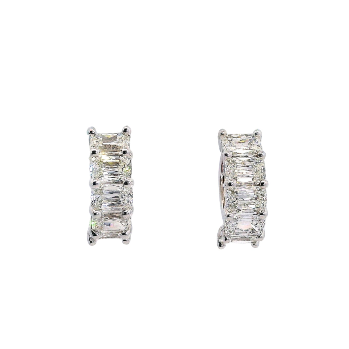 Diana Antique Cushion-Cut Natural Diamond Huggie Hoop Essential Earrings, 3.50 CTTW - Carter's Collective Fine Jewelry