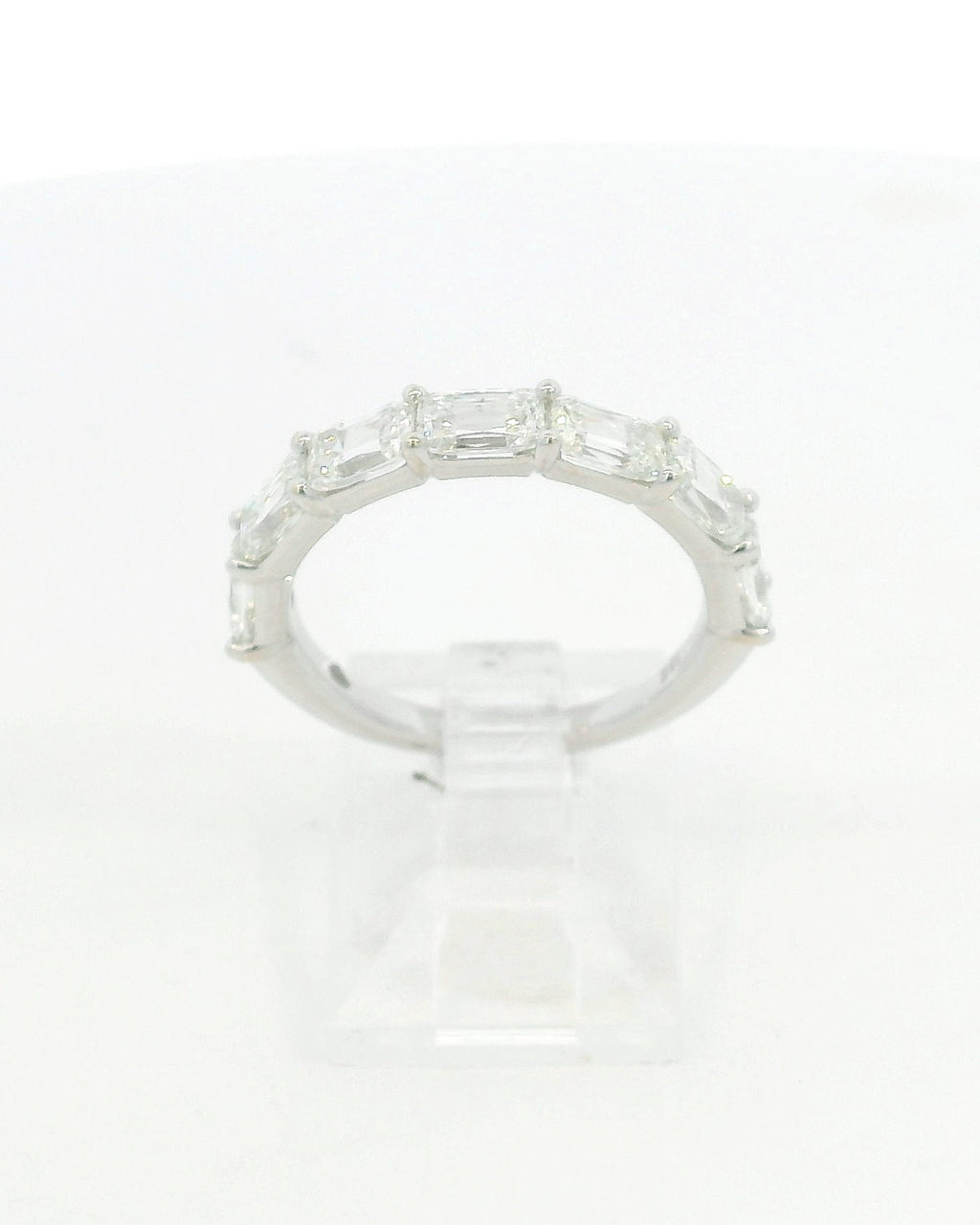 Natural Antique Cushion Diamond East to West Half Eternity Wedding Band, 2.15 CTTW
