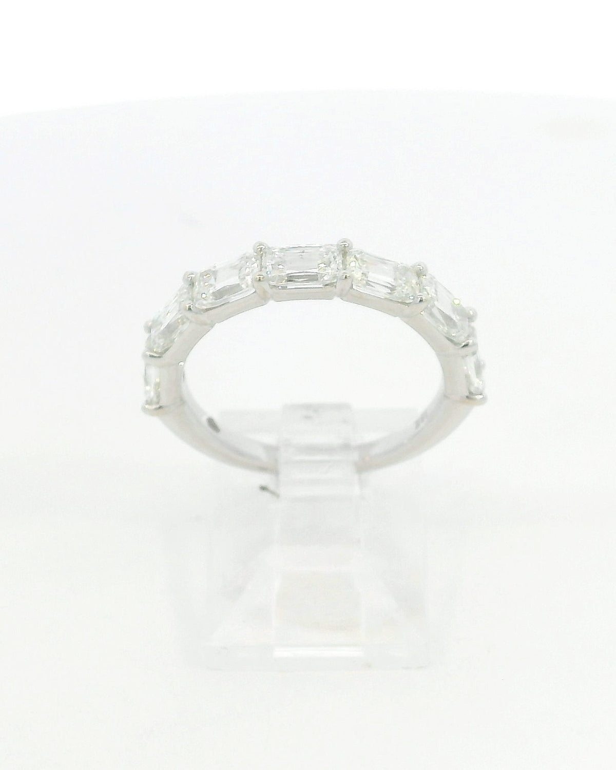 Natural Antique Cushion Diamond East to West Half Eternity Wedding Band, 2.15 CTTW