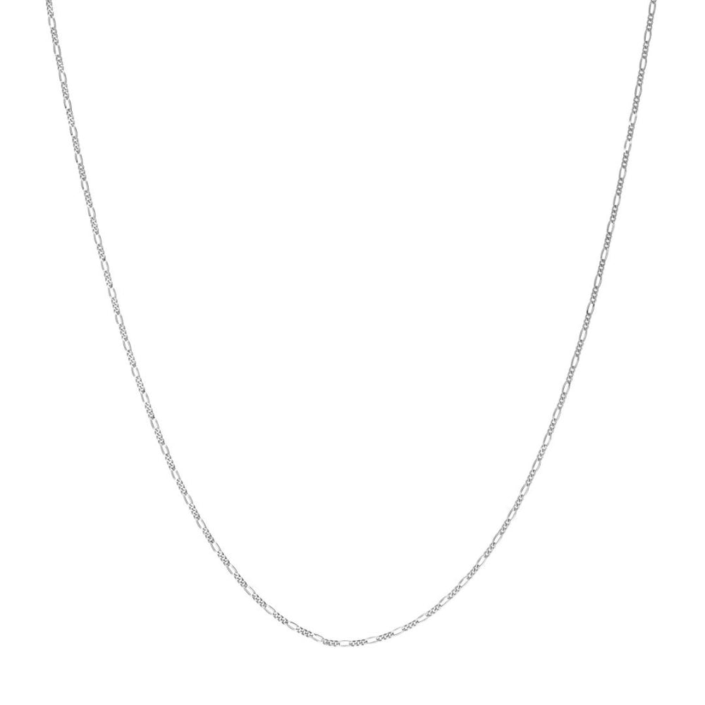 Sterling Silver Figaro Chain Necklace, 16 Inches