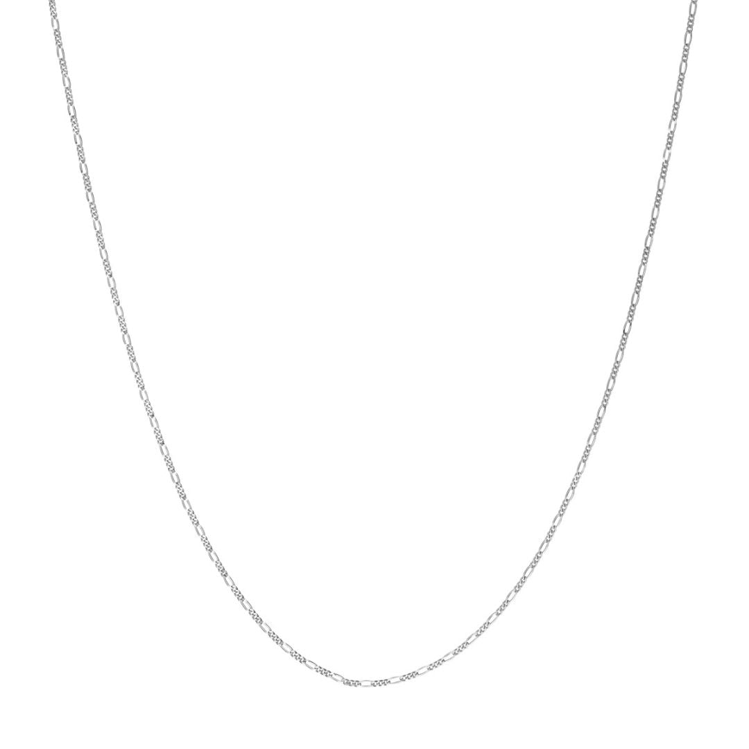 Sterling Silver Figaro Chain Necklace, 16 Inches