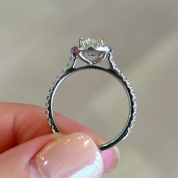 Lily Crisscut Oval Diamond Halo Engagement Ring