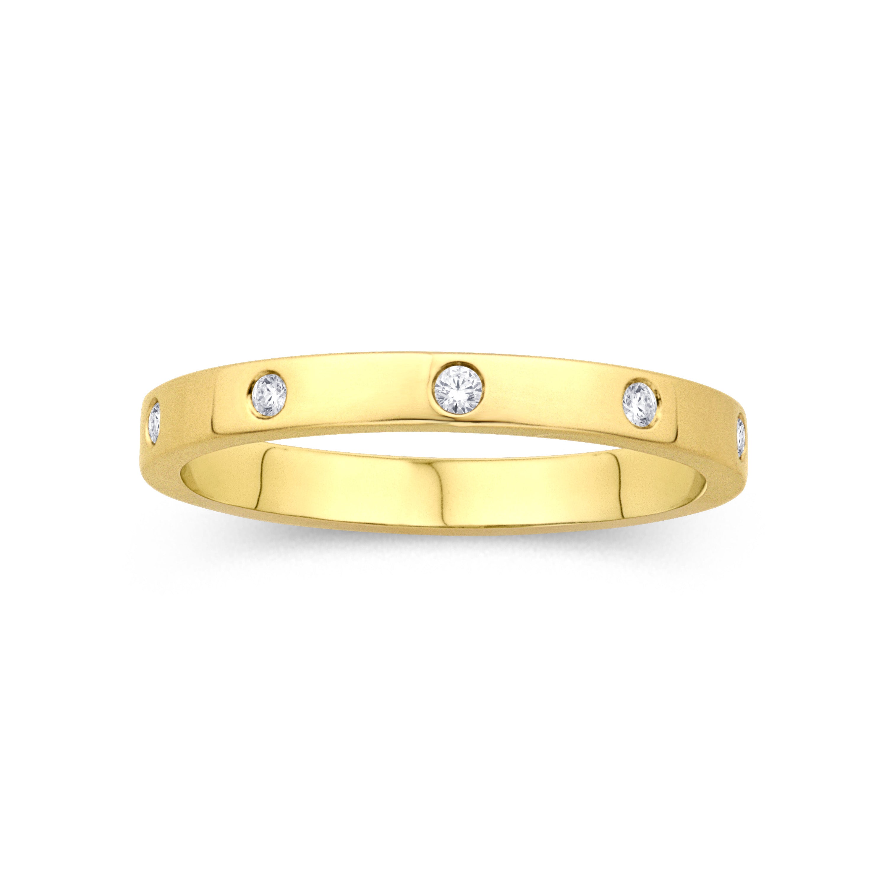 Gypsy Set Diamond Stackable Ring Wedding Band
