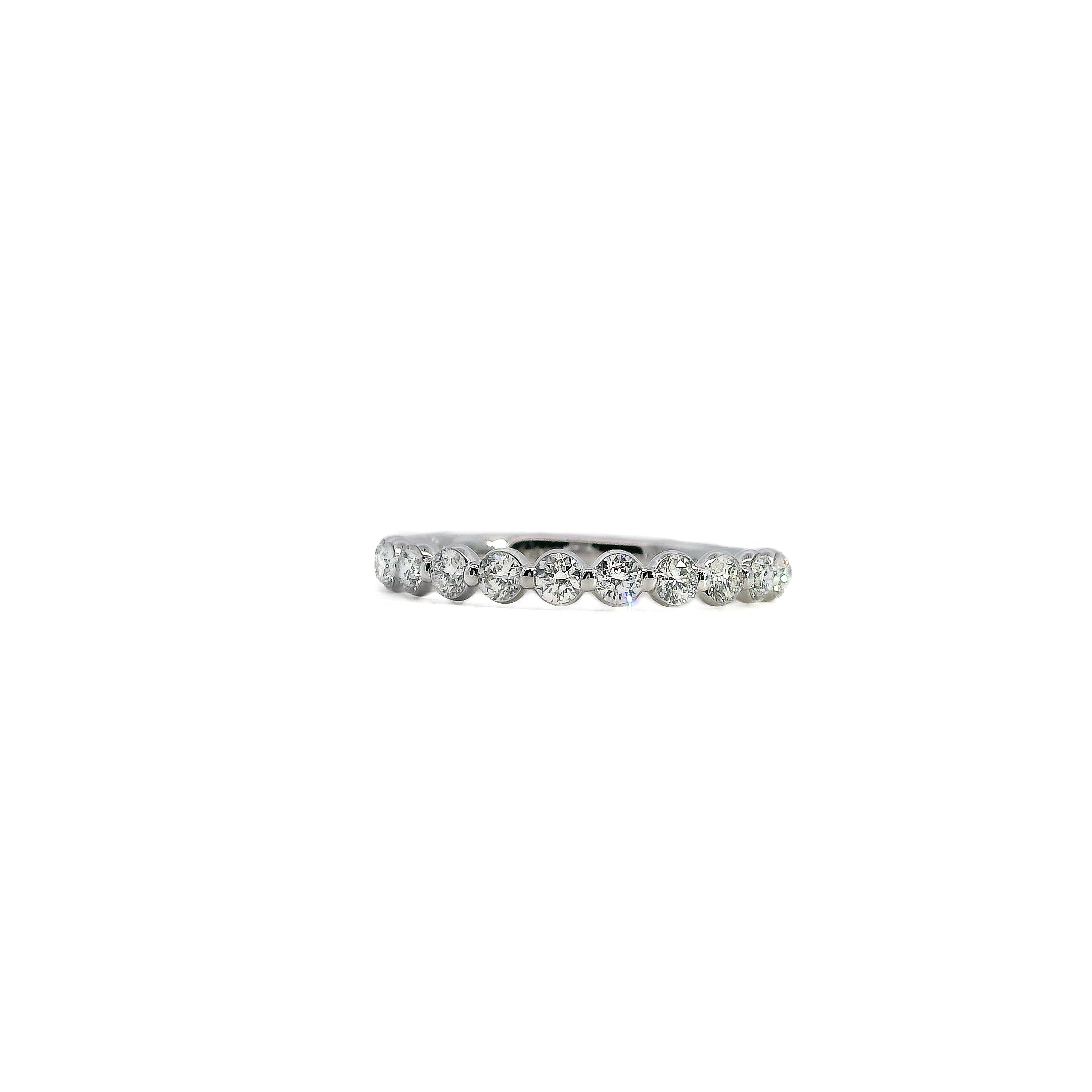 White Gold Shared Prong Diamond Wedding Band, 0.55 CTTW