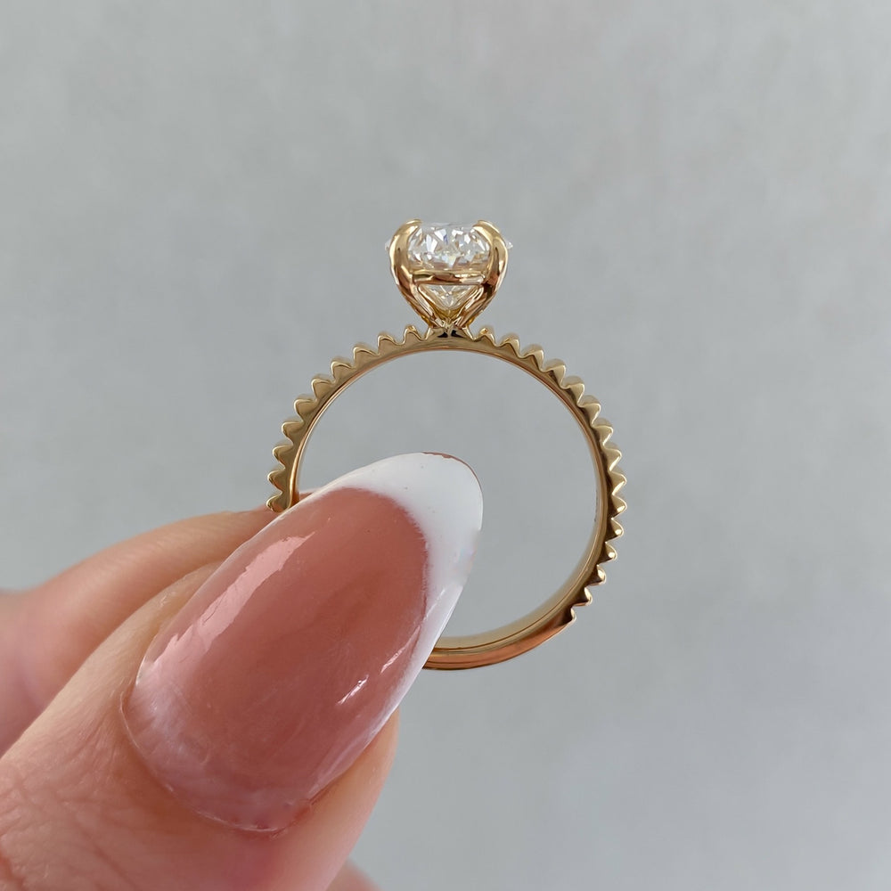 Lab Grown Oval Diamond Fluted Solitaire Engagement Ring - Carter's Collective Fine Jewelry