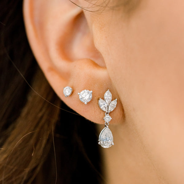 Marquise & Pear Shape Diamond Dangle Earrings