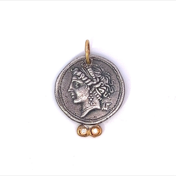 Handmade Diana the Hunter Goddess Coin Charm