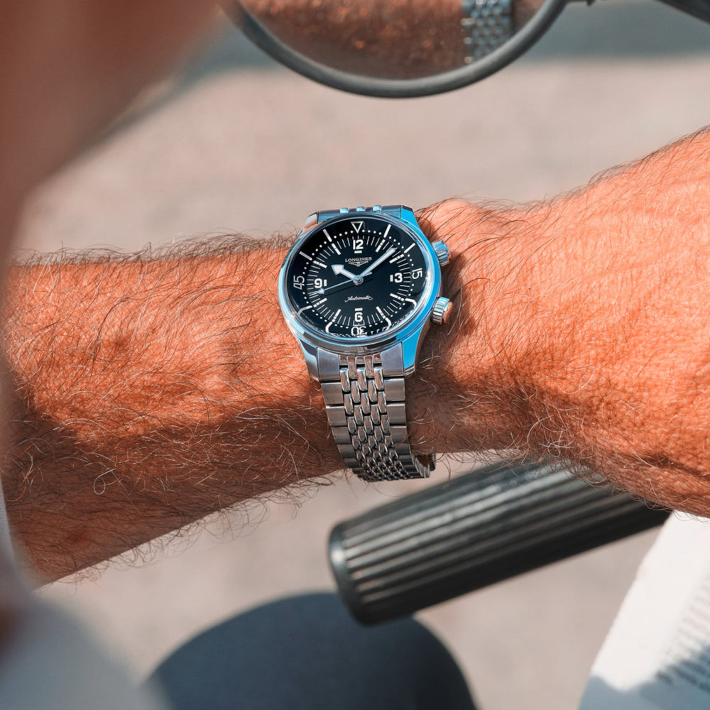 Longines "Legend Diver" Diver's Watch with Black Polished Dial, 39mm - Carter's Collective Fine Jewelry