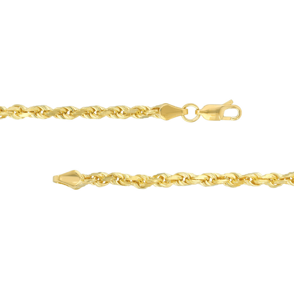 
                  
                    Men's 14K Yellow Gold Diamond Cut Rope Chain, 22"
                  
                