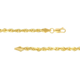 Men's 14K Yellow Gold Diamond Cut Rope Chain, 22"