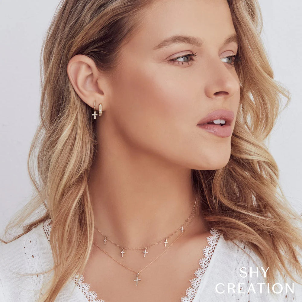 Petite Diamond Cross Necklace, Yellow Gold - Carter's Collective Fine Jewelry