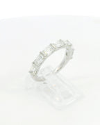 Natural Antique Cushion Diamond East to West Half Eternity Wedding Band, 2.15 CTTW